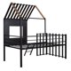 Twin Size Metal House Bed,Loft Bed with Storage Shelf,Roof and Window,Steel Bed Frame with Full-Length Guardrail & Ladder,for Girls Boys Teens,No Noise, No Box Spring Needed