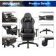 360°Swivel Gaming Rolling Chair, Ergonomic PC Office Chair, Computer Racing Chair, PU Desk Task Chair , Height Adjustable E-sports Chair with Leg Rest Lumbar Support and Headrest for Office or Gaming