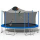 14FT Trampoline for Kids Teens Adults, Recreational Trampoline with Safety Enclosure Net, Basketball Hoop and Non-slip Ladder, ASTM Approved Combo Bounce Outdoor Trampoline, Blue