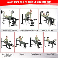 Weight Bench Set,Bench Press Set with Squat Rack,Workout Bench for Home Gym Full-Body Workout