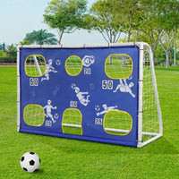 Soccer Goal for Backyard Set, 3-in-1 with Target Cloth Football Goal, 6x4 ft Portable Folding Football Goal for Backyard Practice Beach Communities Schools, 6*4 ft PVC Pipe, White