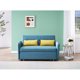 Convertible Sleeper Sofa Bed, Modern Velvet Sleeper Sofa Couch with 2 Pillows and Pull-Out Bed, 54" Small Love seat Sofa Bed with Reclining Backrest & Side Pocket for Living Room, Antique Blue