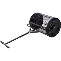 24-inch Peat Moss Spreader, Metal Mesh Compost Spreader with T-shaped Handle & Manure Spreaders Roller for Garden Care or Planting Seeding, Black