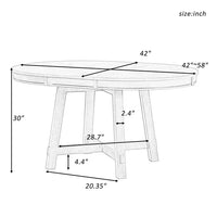 Round Extendable Dining Table, Wood Farmhouse Round Dining Table for 6 Person, Dining Room Table for Kitchen Room Dining Room (Oak Natural)