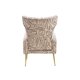 Velvet Geometric Accent Chair, Upholstered Vanity Chair with Padded Seat Cushion and Backrest,Wingback Armchair with Golden Metal Legs,Single Sofa Chair for Living Room Bedroom Office