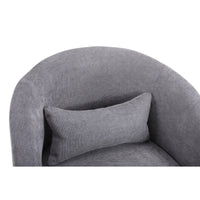 Swivel Accent Chair Armchair, Round Barrel Chair Comfy Linen Fabric Accent Sofa Chair Club Chair Leisure Chair for Bedroom Living Room Lounge Hotel Office, Light Gray
