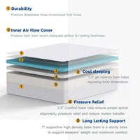 12 Inch Ultra Cooling Gel Memory Foam Mattress, Cool-to-Touch Soft Knit Cover, Pressure Relieving, Medium Firm Memory Foam Mattress, Bed-in-a-Box, All-New, Twin Sze, White