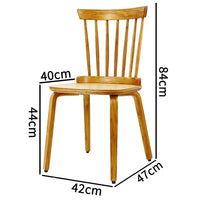Dining Chair Set of 2, Solid Wood Dining Chair with Slat Back, Farmhouse Living Room Chairs Windsor Chairs Kitchen Armless Side Chair with Solid Wood Legs, Non-Slip, Natural