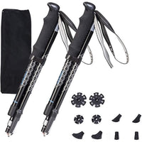 Trekking Poles Collapsible Hiking Poles, 2pcs Walking Stick, Trekking Poles for Hiking Adjustable Strong Lightweight Walking Sticks with Tri-Fold Quick Adjust Flip-Lock Padded Strap for for Travel