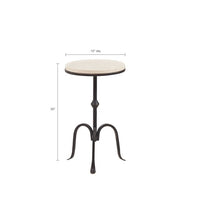 End Table, Round End Table Ideal for Any Room, Side Tables Living Room, Side Tables Bedroom, Metal Structure Side Table Great for Indoor & Outdoor, 3 Matte Metal Legs Accent Table, Black