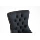 Set of 2 Velvet Dining Chairs, Luxury Tufted Accent Chairs with Nailed Trim and Back Ring Pull, Home Kitchen Dining Room Chairs, Armless Side Chairs with Solid Rubber Wood Legs, Black