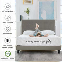 12 Inch Ultra Cooling Gel Memory Foam Mattress, Cool-to-Touch Soft Knit Cover, Pressure Relieving, Medium Firm Memory Foam Mattress, Bed-in-a-Box, All-New, Twin Sze, White