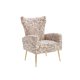 Velvet Geometric Accent Chair, Upholstered Vanity Chair with Padded Seat Cushion and Backrest,Wingback Armchair with Golden Metal Legs,Single Sofa Chair for Living Room Bedroom Office