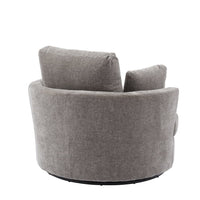 360 Degree Swivel Accent Barrel Chair, Swivel Round Sofa With 3 Pillows, Modern Oversized Arm Chair Cozy Club Chair for Bedroom Living Room Lounge Hotel, Easy to Clean Chenille Fabric, Gray