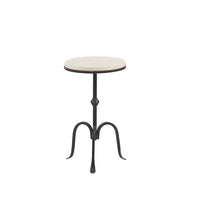 End Table, Round End Table Ideal for Any Room, Side Tables Living Room, Side Tables Bedroom, Metal Structure Side Table Great for Indoor & Outdoor, 3 Matte Metal Legs Accent Table, Black