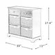 Modern Storage Chest, Retro Style Storage Cabinet, Storage Unit 2 Drawers and 4 Baskets, Accent Chest with Removable Woven Basketsfor Home Kitchen Entryway Living Room, White