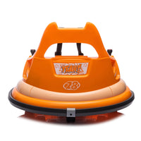 12V Ride on Bumper Car for Kids, Toy Electric Battle Vehicle with Parent Remote, 2 Driving Mode, 360° Spin, Electric Bumping Car with Music, Anti-collision Padding and Five-point Safety Belt, Orange