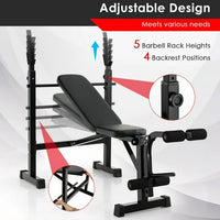 Weight Bench Set,Bench Press Set with Squat Rack,Workout Bench for Home Gym Full-Body Workout