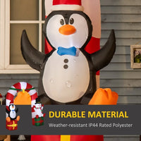 9feet Inflatable Christmas Decorations, Inflatable Arch, Penguin and Snowman, Indoor and Outdoor Holiday Decorations, Built-in LED Lights, Christmas Inflatable for Outdoor Front Door Porch Lawn