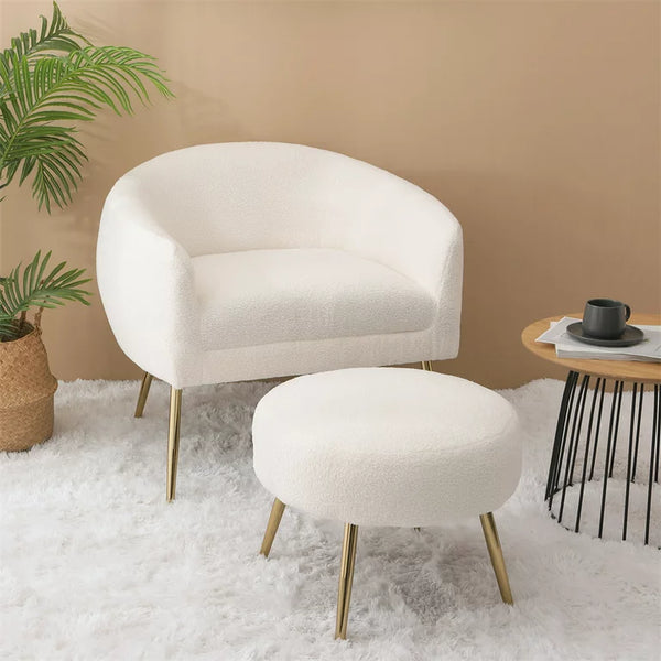 Comfy armchair and discount footstool