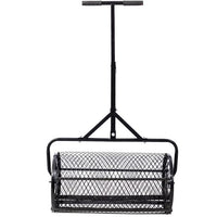 24-inch Peat Moss Spreader, Metal Mesh Compost Spreader with T-shaped Handle & Manure Spreaders Roller for Garden Care or Planting Seeding, Black