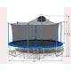 14FT Trampoline for Kids Teens Adults, Recreational Trampoline with Safety Enclosure Net, Basketball Hoop and Non-slip Ladder, ASTM Approved Combo Bounce Outdoor Trampoline, Blue