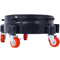 11.2" Bucket Dolly, Removable Rolling Bucket Dolly, Easy Push 5 Roll Swivel Casters to Move 360 Degree Turning for 5 Gallon Buckets Car Wash System,Black