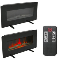 Wall Fireplace Electric with Remote control, Wall Fireplace Heater with 6H Timer and Adjustable Flame, Linear Fireplace Electric, 1400W