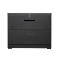 Lateral Filing Cabinet with 2 Drawers, Large Deep Drawers Locked by Keys, Wide Lockable File Cabinet, Metal Steel, Easy to Assenble for Home Office, Black