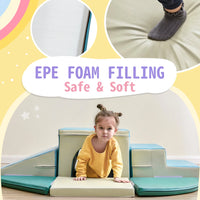 Soft Climb and Crawl Foam Playset 9 in 1 , Safe Soft Foam Nugget Block for Infants, Preschools, Toddlers, Kids Crawling and Climbing Indoor Active Play Structure