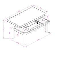 Multifunction Coffee Table, Lift Top Coffee Tables for Living Room, Rising Tabletop Wood Dining Center Tables with Storage Shelf and Hidden Compartment for Home