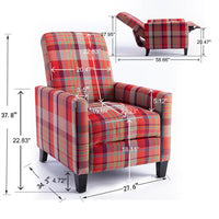 Recliners Chair, Manual Rocker Recliner Cloth Chair with Thick Seat Cushion & 150 Degrees Adjustable Backrest, Adjustable Reclining Chairs Single Modern Recliners for Bedroom Living Room, Red