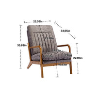 Mid Century Modern Accent Chair with Solid Wood Frame, Upholstered Living Room Armchair with High-Back and Padded Seat, Comfy Reading Chair Lounge Chair for Bedroom, Office, Studio, Dark Gray (5.0) 5 stars out of 1 review 1 review