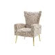 Velvet Geometric Accent Chair, Upholstered Vanity Chair with Padded Seat Cushion and Backrest,Wingback Armchair with Golden Metal Legs,Single Sofa Chair for Living Room Bedroom Office