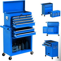 Rolling Tool Chest with Wheels and 8 Drawers, Detachable Large Toolbox Storage Cabinet with Lock,Locking Mechanic Tool Cart for Warehouse, Workshop,Garage