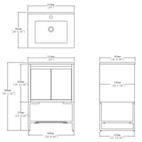 24inch Freestanding Bathroom Vanity Combo and Integrated Single Sink Set, Wood Bathroom Storage Cabinet with One Shelf and Cabinet