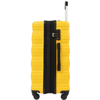 24” Hardshell Luggage, Modern Lightweight Suitcase with 360 Degree Spinner Wheels, TSA Lock, Side Bumper Feet, Expandable ABS Single Luggage for Travel and Storage, Yellow