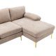 110" Accent Sofa, U-Shaped Sectional Sofa, Modern Upholstered Accent Sofa with Metal Legs and Padded Seat, 4-Seater Leisure Sofa Couch, for Living Room Apartment, Camel