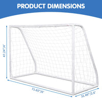 Soccer Goal for Backyard Set, 3-in-1 with Target Cloth Football Goal, 6x4 ft Portable Folding Football Goal for Backyard Practice Beach Communities Schools, 6*4 ft PVC Pipe, White