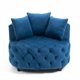 Modern Barrel Chair, Round Oversized Barrel Chairs, Sofa Lounge Accent Chair, Velvet Leisure Sofa Chair , Modern Leisure Chair with 3 Pillow for Living Room Bedroom Hotel Office,Blue