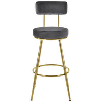 29.1" Velvet Counter Stools Set of 4,Upholstery Counter Height Bar Stools withPadded Backrest & Seat Cushion,Gold Metal Bse, for Kitchen Island,Dining Room Home Bar