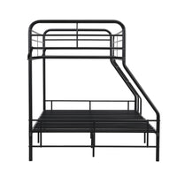 Twin-Over-Full Metal Bunk Bed, Heavy Duty Metal Bed Frame with 11" Under-Bed Storage, Bunkbed with Guard Rails & Flat Ladder Stairs & Slats Support, Space-Saving Kids Bed, No Box Spring Needed