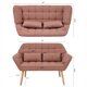 Loveseat Sofa, Mid Century Modern Decor Love Seat Couch with 2 pillows, Linen Tufted Upholstered Love Seats Furniture for Living Room (Pink)