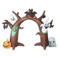 10ft Halloween Inflatable Arch Decoration, Blow Up Scary Tree Halloween Yard Decorations with Spider Ghost Cat, Huge Archway Ghosts Inflatables with LED Lights for Halloween Door Decorations Outdoor