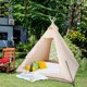 2 Person Canvas Tent, 4 Season Bell Tent Glamping Tent with Ventilation Net 2 Doors, Outdoor Tent Luxury Tipi Tent for Fishing Camping Hunting (Khaki)