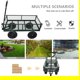 Wagon Cart Heavy Duty Carts and Wagons with Removable Sides Adjustable Handle Control and 10-in Pneumatic Tires Yard Garden Cart Trucks Make it Easier to Transport Firewood