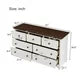 Wooden Captain Seven-Drawer Dresser for Bedroom, Living Room, Kids' Room, White+Walnut