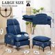 Accent Chair with Ottoman Storage, Comfort Armchair Recliner Chair with Adjustable Backrest and Side Pocket, Fabric Club Chair Lounge Chair with Metal Legs for Living Room Bedroom Office, Dark Blue