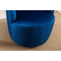 Swivel Accent Barrel Chair for Living Room, Velvet Fabric Swivel Armchair, Small Accent Round 360° Swivel Club Chairs, Modern Upholstered Arm Chair for Bedroom, Office, Hotel, Lounge, Dark Blue
