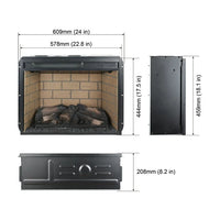 23-Inch Infrared Quartz Electric Fireplace Insert with Remote Control, 120V 1500W Recessed Fireplace Heater with Thermostat, Overheat Protection, 6H Timer, 4 Flame Settings, 11 Temperature Settings